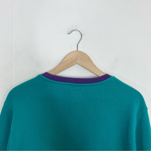 Guess Retro Vintage Y2K Roy Blocked Pullover Sweatshirt Size Medium - Picture 9 of 13
